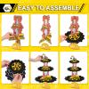 2 Pack Construction Birthday Decorations Party Supplies Favors: 3 Tier Building and Construction Vehicles Theme Cup Cake Stand with Topper, Waterproof Cardboard Cupcake Stand, High Stability view 4