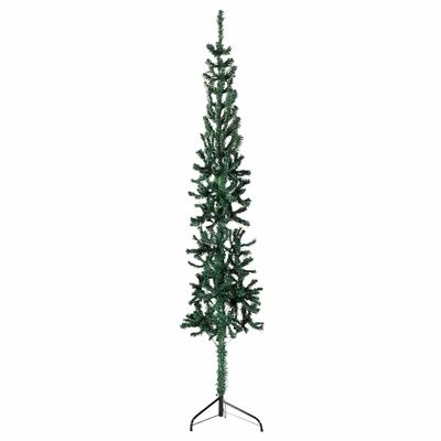 Artificial Half Christmas Tree Green PVC 70.9 in Holiday Decorations