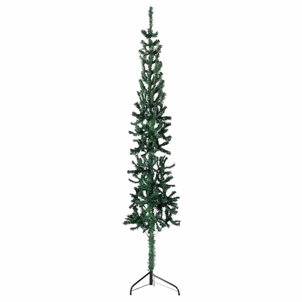 Artificial Half Christmas Tree Green PVC 70.9 in Holiday Decorations