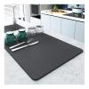 1 Pcs Coffee Dish Drying Mat, Heat Resistant Drainer Mats with Non-slip Rubber Backed for Kitchen Counter, Easy to Clean Dish Rack Pad (15.823.6 - Dark Gray) view 1