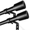 5/8 Diameter Curtain Rods 30-90 Inch, for 30-84 Inch Windows, Adjustable Splicing Black Curtain Rods for Windows with Brackets, Window Rod Long Small Curtains Rod, 2 Pack view 1