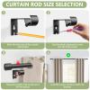 5/8 Diameter Curtain Rods 30-90 Inch, for 30-84 Inch Windows, Adjustable Splicing Black Curtain Rods for Windows with Brackets, Window Rod Long Small Curtains Rod, 2 Pack view 4