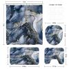 5PCS Navy Blue Marble Bathroom Sets, 2 Shower Curtains - 36x72 & 72x72 with 3PC Rugs view 2