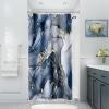 5PCS Navy Blue Marble Bathroom Sets, 2 Shower Curtains - 36x72 & 72x72 with 3PC Rugs view 4