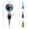 Vacuum Wine Stoppers Stainless Steel Cute Cat And Dog Holding A Bell Wine Bottle Stopper with Silicone Seal Reusable Wines Saver Pump Stoppers, Beverage Bottle Stopper, For Party Home Bar Wedding view 2