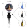 Vacuum Wine Stoppers Stainless Steel Cute Star Cat Stepping on Fireflies Wine Bottle Stopper with Silicone Seal Reusable Wines Saver Pump Stoppers, Beverage Bottle Stopper, For Party Home Bar Wedding view 2