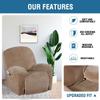 H.VERSAILTEX Velvet Recliner Chair Covers 1-Piece for Reclining Chair, Recliner Cover Feature Thick Luxury and Soft Fabric with Elastic Bottom, Anti-Slip Foams Attached (Camel,X-Large) view 4