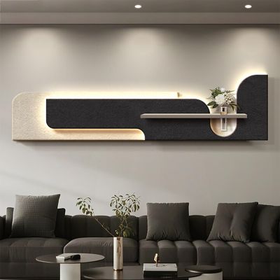 3D Sandstone Wall Art with LED Lights, Realistic Plant Decor for Home, Living Room, Bedroom, Bathroom, Classroom, Gym
