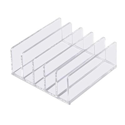 apcans Desktop File Organizers Acrylic Magazine Rack File Sorter Document Holders Book Storage Shelf for School Office Use