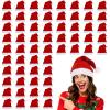 Luenghaoyun Whololovein 120 Pack 12x16 inches Red Non-woven Christmas Santa Hats Bulk for Adult Xmas Party Supplies view 1
