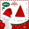 Luenghaoyun Whololovein 120 Pack 12x16 inches Red Non-woven Christmas Santa Hats Bulk for Adult Xmas Party Supplies view 2