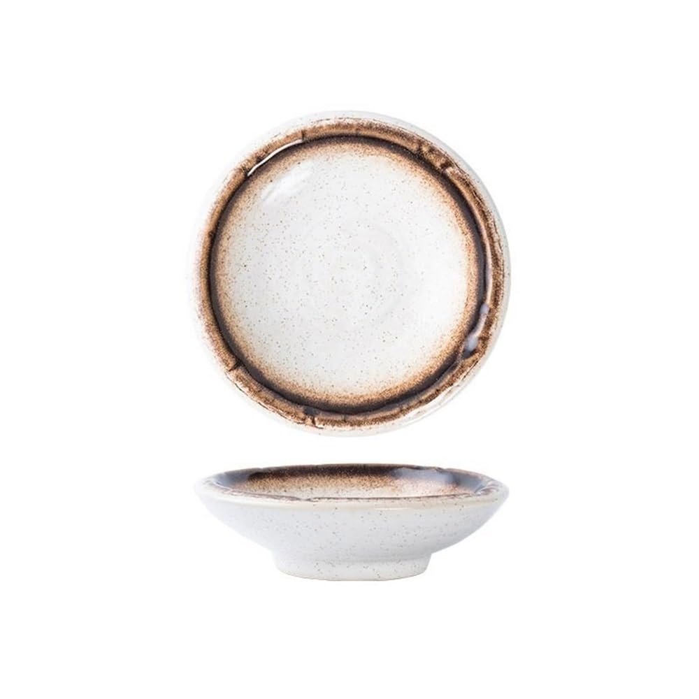 GLigeT Soy Sauce Dishes Ceramic Dessert Plates - Porcelain Appetizer Tea Party Small Serving for Cake Pie Seasoning Dishes