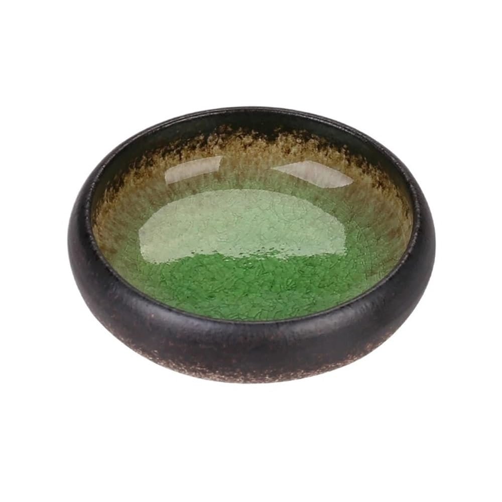 GLigeT Soy Sauce Dishes Dip Bowls Ceramic Saucers Sushi Plate Soy Sauce Dish Appetizer Dipping for Condiments Seasoning Dishes(Green)