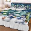 Full Quilt Set, Christmas Snowman Xmas Tree Winter Snow Lightweight Soft Microfiber Summer Bedspread Coverlet with 2 Pillow Shams, Holly Berries Dark Blue 3 Piece Bedding Set for All Seasons view 2