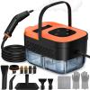 Steam Cleaner, Portable Steamer for Cleaning with 16pcs Accessories, 6-Level Adjustable, 15s Heat-Up, Handheld Steam Cleaner for Home for Tile, Grease, Dirt, Grout, Car Detailing, Orange view 1