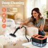 Steam Cleaner, Portable Steamer for Cleaning with 16pcs Accessories, 6-Level Adjustable, 15s Heat-Up, Handheld Steam Cleaner for Home for Tile, Grease, Dirt, Grout, Car Detailing, Orange view 2