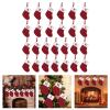 Christmas Stockings with Initials Small Embroidered Letter Knit Stocking Decorations for Family Holiday Tree Fireplaces Knit Stockings Letter Hanging Socks for Party Decorations view 2