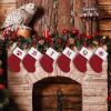 Christmas Stockings with Initials Small Embroidered Letter Knit Stocking Decorations for Family Holiday Tree Fireplaces Knit Stockings Letter Hanging Socks for Party Decorations view 4