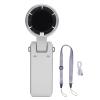 Handheld Portable Turbo Fan, Foldable 5 Gear Wind Hand Fan with Lanyard, Portable Rechargeable Digital Display for Outdoor Activities, Travel, Beach (White) view 2