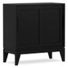 SIMPLIHOME Harper 30" Wide Solid Wood Storage Cabinet in Black view 1