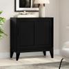 SIMPLIHOME Harper 30" Wide Solid Wood Storage Cabinet in Black view 2