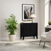 SIMPLIHOME Harper 30" Wide Solid Wood Storage Cabinet in Black view 4