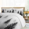 RUHEYIA Misty Forest Duvet Cover Queen Pine Forest in The Mist Bedding Set Natural Landscape 3D Printed Room Decoration Quilt Cover Super Soft Bedding 3-Piece Set Suitable for Adults Kids Teenagers view 4