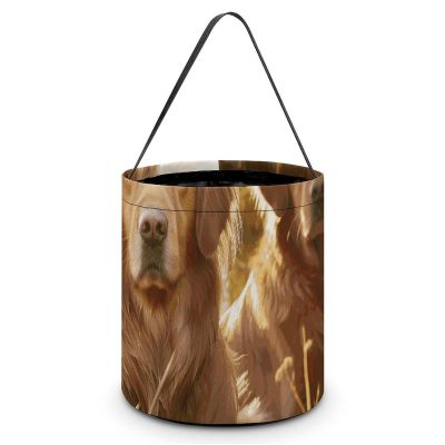 Halloween Tote Candy Bags, Two Golden Retrievers Suitable for Party Supplies, Reusable Snack Gift Bags