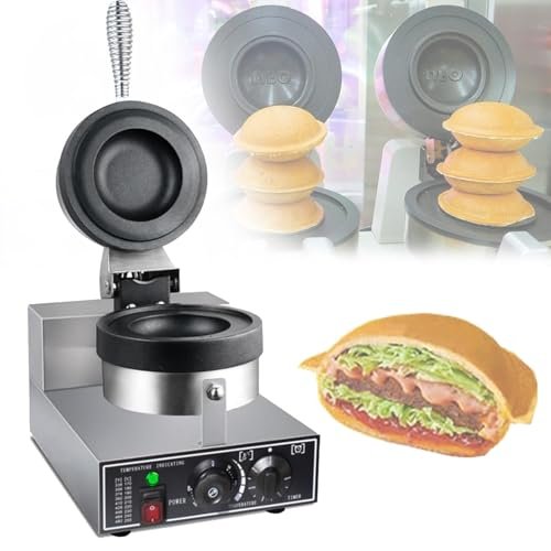 11.5cm Burger Maker Press, 1200W Ice Cream Burger Mold, Non Stick Burger Machine, Commercial Electric Hamburger Waffle Maker