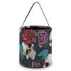 Halloween Tote Candy Bags, Sugar Skull Flowers Suitable for Party Supplies, Reusable Snack Gift Bags view 1