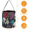 Halloween Tote Candy Bags, Sugar Skull Flowers Suitable for Party Supplies, Reusable Snack Gift Bags view 2