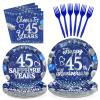 Greencian 96Pcs 45th Anniversary Decorations for Men Women, Serves 24 view 1