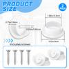 Closet Rod Holders 8PCS Plastic Closet Pole Socket Support for 1-3/8" Heavy Duty Wardrobe Tube Rail Support Bracket with Screws Fittings for Home Shower Curtains and Clothing Stores (8Pcs White) view 2