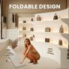 6.2FT Paper Room Divider with Led Light, Three-Tier Room Wall Divider, Retractable 118-158in Privacy Room Divider, Folding Privacy Paper Screen, for Home Office Studio Exhibition (B) view 2