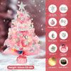24inch/2ft Mini Christmas TreeTabletop Artificial Christmas Tree with Led String LightOrnamentsArtificial Xmas Tree for Home Indoor Decor(Pink) view 2