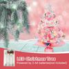 24inch/2ft Mini Christmas TreeTabletop Artificial Christmas Tree with Led String LightOrnamentsArtificial Xmas Tree for Home Indoor Decor(Pink) view 4