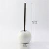 Compact Size Ceramics Toilet Brush Holder Set with Stainless Steel Handle Floor or Wall Mounted Splash-Proof view 2