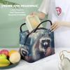 HEBVNJF Insulated Lunch Bag for Women Men Portable Reusable Lunch Box Funny Raccoon Basketball Leakproof Cooler Tote Bags for Work Travel Picnic view 4