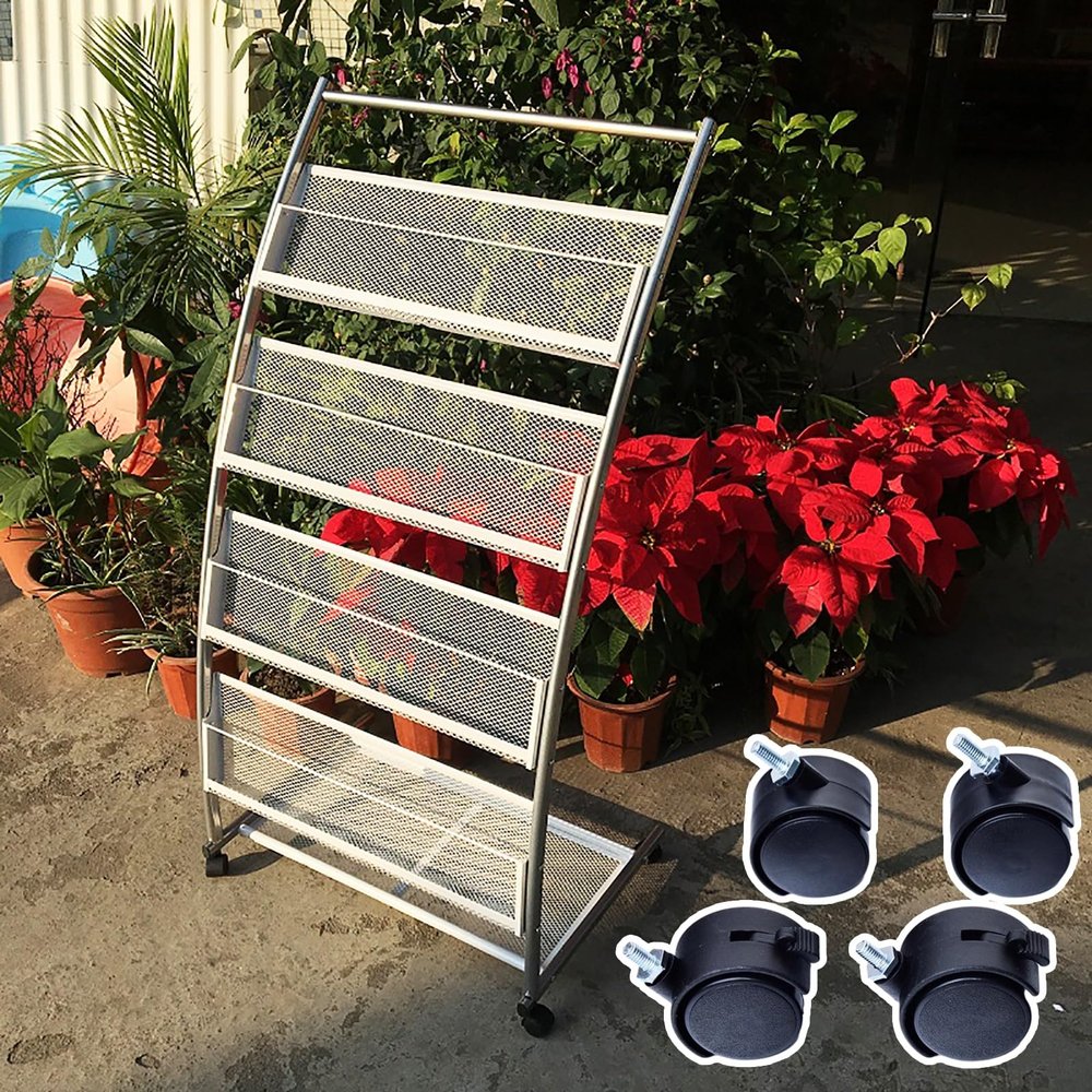 UHRLGHS Magazine Rack Floor-Standing Magazine Rack Newspaper Rack Portable Commercial Newspaper Display Shelf Wall, Heavy Duty Catalog Organizer for Bedroom