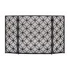 Fireplace Guard Large Fireplace Screen with Solid Mesh Cover H 29.9inch, Foldable 3 Panels Spark Guard, Heavy Duty Wrought Iron Flat Frame, Geometric view 1