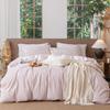 MooMee Gingham Duvet Cover Set 100% Washed Cotton Linen Like view 1