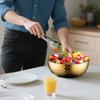 Decorative Gold Hammered Salad Bowl, Stainless Steel Kitchen Bowl, 9.1 in/ 23 Cm Versatile Bowl for Soup, Snacks, Baking view 3