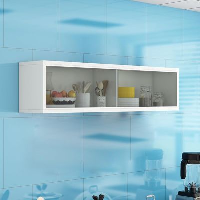 Kitchen Wall Cabinets With Sliding Glass Doors,modern Floating Hanging Display Cabinet,solid Wood Bathroom Cabinet Wall Mount For Laundry,launtry, Kitchen,bathroom(47.2"W x 11.8"D x 9.4"H, White)