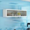 Kitchen Wall Cabinets With Sliding Glass Doors,modern Floating Hanging Display Cabinet,solid Wood Bathroom Cabinet Wall Mount For Laundry,launtry, Kitchen,bathroom(47.2"W x 11.8"D x 9.4"H, White) view 1