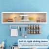 Kitchen Wall Cabinets With Sliding Glass Doors,modern Floating Hanging Display Cabinet,solid Wood Bathroom Cabinet Wall Mount For Laundry,launtry, Kitchen,bathroom(47.2"W x 11.8"D x 9.4"H, White) view 3