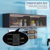 Kitchen Wall Cabinets With Sliding Glass Doors,modern Floating Hanging Display Cabinet,solid Wood Bathroom Cabinet Wall Mount For Laundry,launtry, Kitchen,bathroom(47.2"W x 11.8"D x 9.4"H, White) view 4