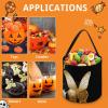 Halloween Tote Candy Bags, Gold White Butterflies Black Suitable for Party Supplies, Reusable Snack Gift Bags view 3