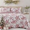 Wonderful 100% Cotton Red Floral Bedspread Set Full Size,Quilt Bedding Sets with Pillow Shams, 3 Pieces Botanical Coverlet Set, Quilted Blanket Bed Cover for All Season, 96"x110" view 1
