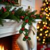Tnyvm 10Pcs Christmas Holly Berries Faux Berry Flowers with Leaves Xmas Berry Picks Wreath Branches Christmas Vase Fillers, Artificial Flowers view 2