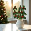 Tnyvm 10Pcs Christmas Holly Berries Faux Berry Flowers with Leaves Xmas Berry Picks Wreath Branches Christmas Vase Fillers, Artificial Flowers view 4